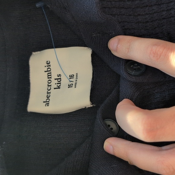 Abercrombie Kids Navy Waffle Sweater - Picture 2 of 4